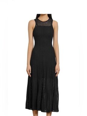 Sandro Paris size 36 Sleeveless Black Knit Maxi Dress  Fit-and-Flare fit XS 0